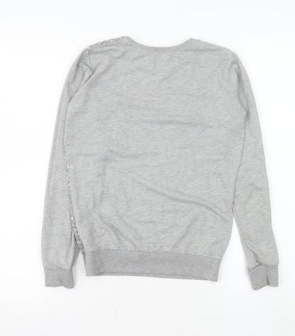 Dorothy Perkins Women Grey Animal Print Jersey Long Sleeve Top Size 6