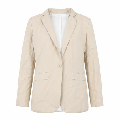 Zara Women Beige Single-Breasted Blazer XS Classic Workwear