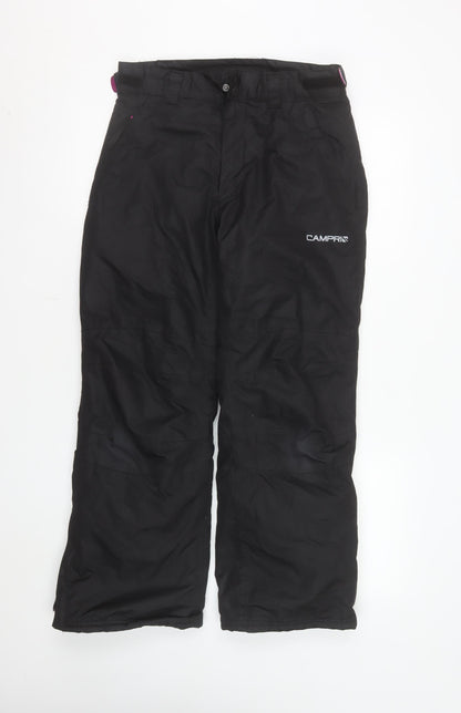 Campri Women’s Black Snow Pants Size 8 Waterproof Insulated Ski Trousers