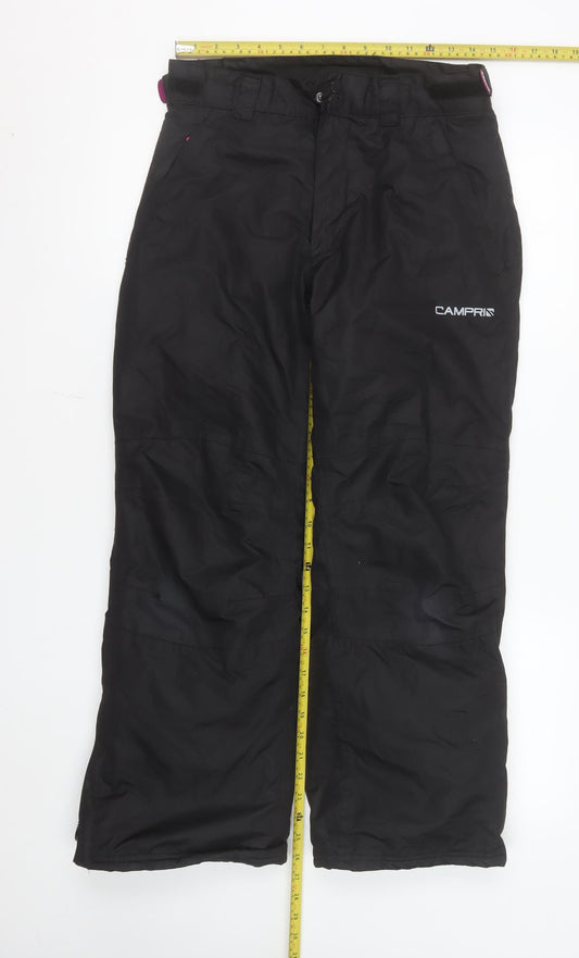 Campri Women’s Black Snow Pants Size 8 Waterproof Insulated Ski Trousers