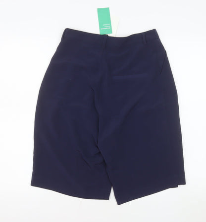 H&M Women’s Blue Pleated Bermuda Shorts Size 10 Polyester