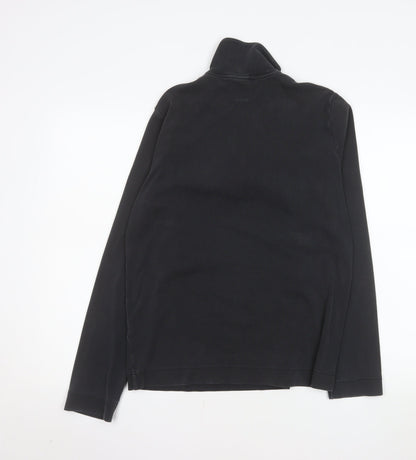 Hugo Boss Men’s Black 1/2 Zip Cotton Pullover Sweatshirt Size L