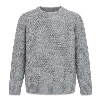 James Pringle Men's Grey Cable-Knit Wool Blend Pullover Jumper L