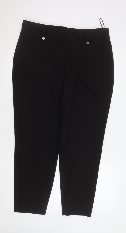 Mint Velvet Women's Black Size 16 Tapered Stretch Trousers