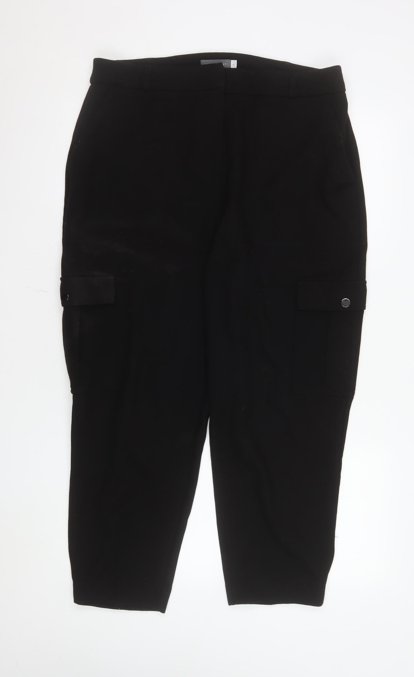 Mint Velvet Black Cotton Blend Women's Cargo Trousers Size 10