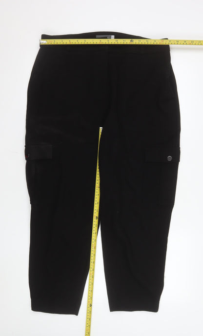 Mint Velvet Black Cotton Blend Women's Cargo Trousers Size 10