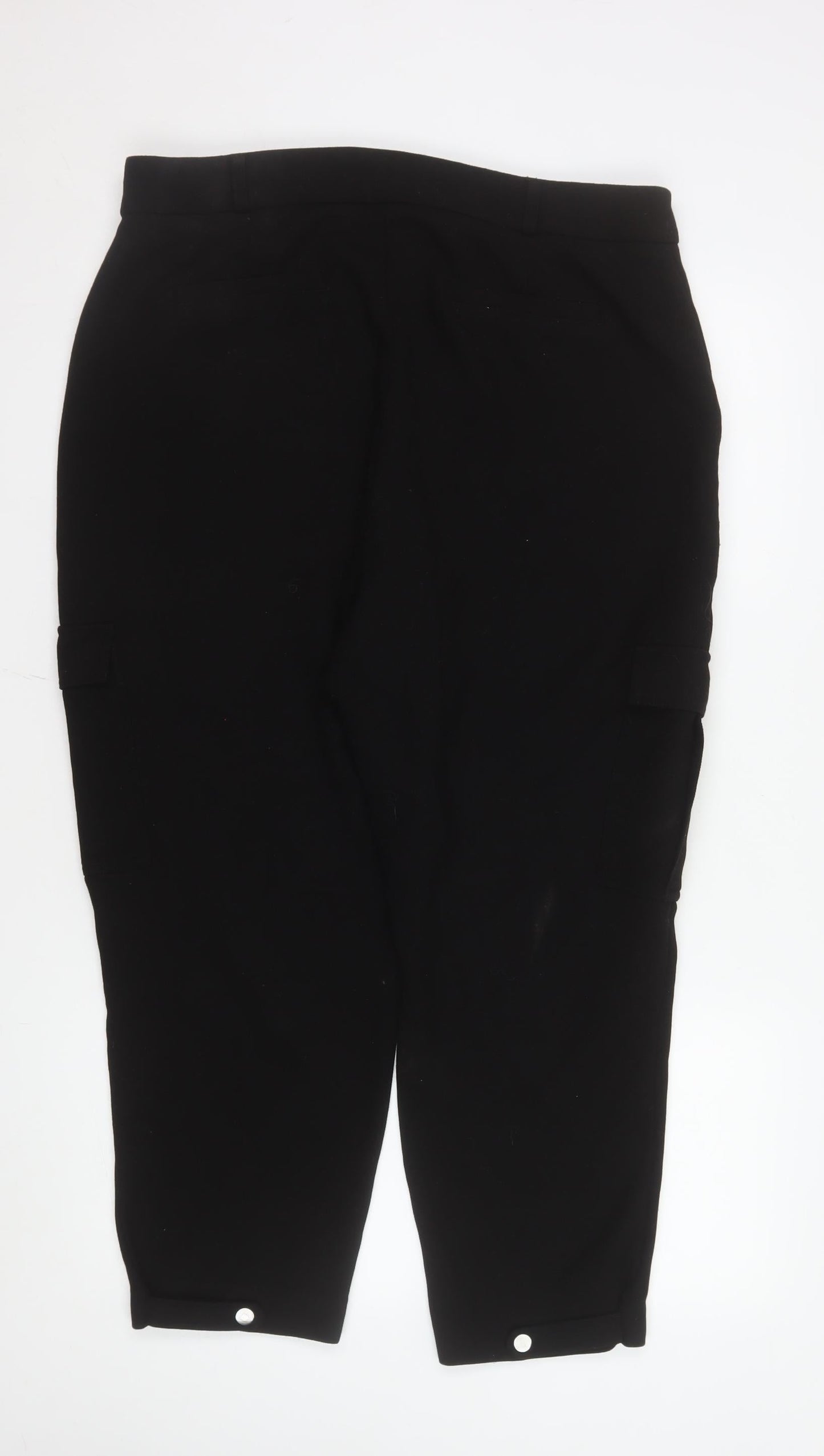 Mint Velvet Black Cotton Blend Women's Cargo Trousers Size 10