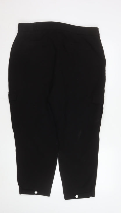 Mint Velvet Black Cotton Blend Women's Cargo Trousers Size 10