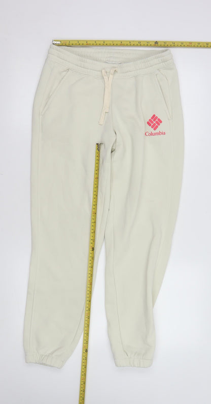 Columbia Women Beige Regular Fit Jogger Sweatpants S Cotton Blend
