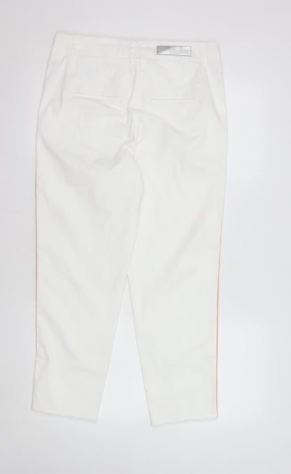 Luisa Cerano Women's White Cropped Stretch Cotton Trousers Size 10