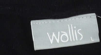 Wallis Women's Black Knit Cowl Neck Shift Dress Size L