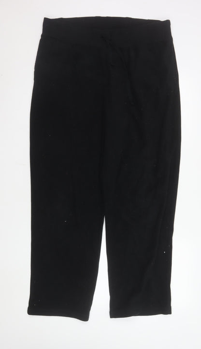 Womens UK Size XL Lands' End Regular Fit Jogger Black Trousers