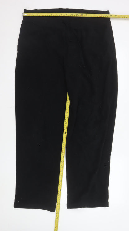 Womens UK Size XL Lands' End Regular Fit Jogger Black Trousers