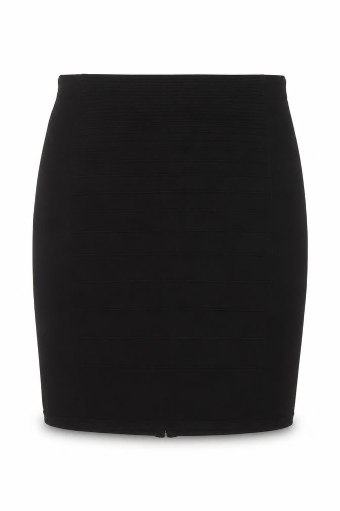 H&M Women’s Black Bandage Short Skirt Size 14 Zip Detail