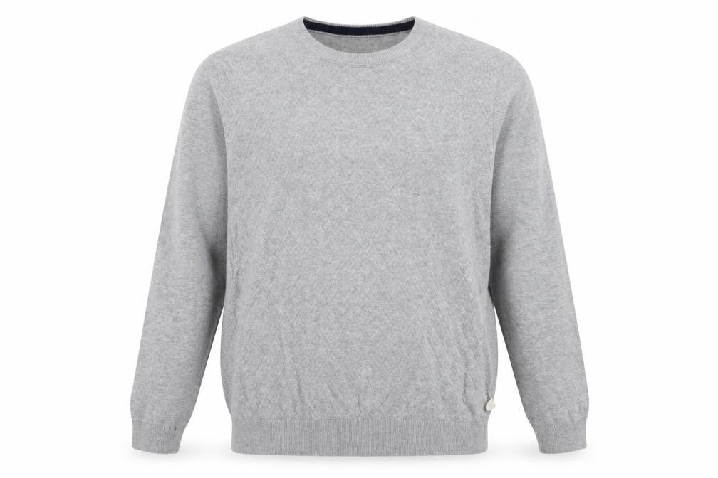 Racing Green Men's Grey Cotton Knit Crew Neck Sweatshirt L