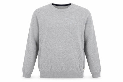 Racing Green Men's Grey Cotton Knit Crew Neck Sweatshirt L