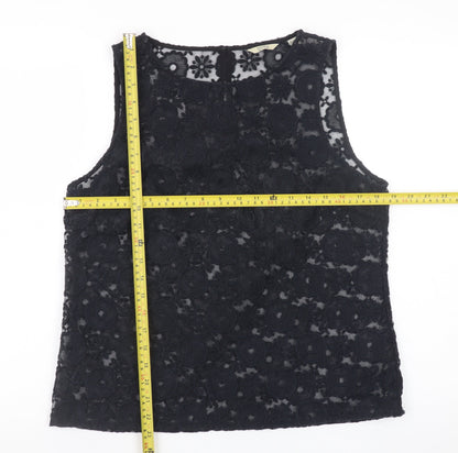 Womens UK Size 14 Jack Wills Black Tunic Blouse