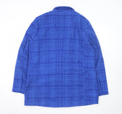 French Connection Women's Blue Tweed Blazer XL Classic Business Jacket