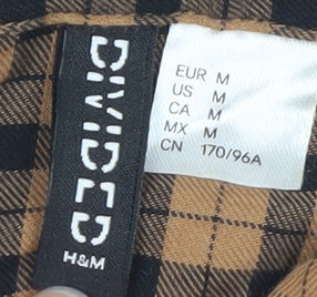 Womens UK Size 12 H&M Brown Cropped Button-Up