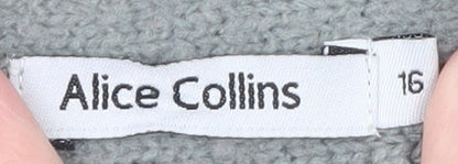 Womens UK Size 16 Alice Collins Black Full Zip Jumper