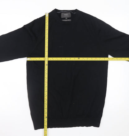 Mens UK Size M Marks and Spencer Black Pullover Jumper