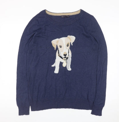 Womens UK Size 14 Marks and Spencer Blue Pullover Jumper