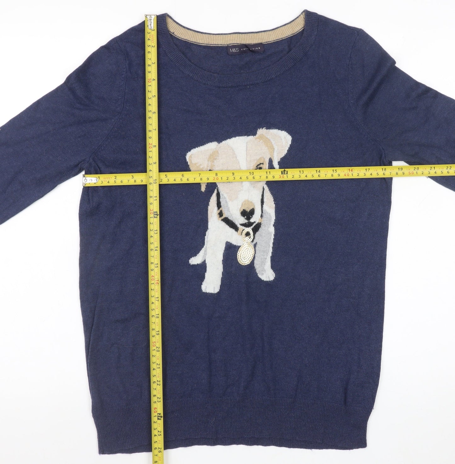 Womens UK Size 14 Marks and Spencer Blue Pullover Jumper