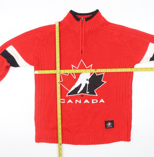 Mens UK Size S Sogo Sports Red Pullover Jumper