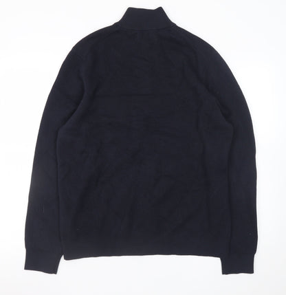 Mens UK Size L Marks and Spencer Blue 1/2 Zip Jumper