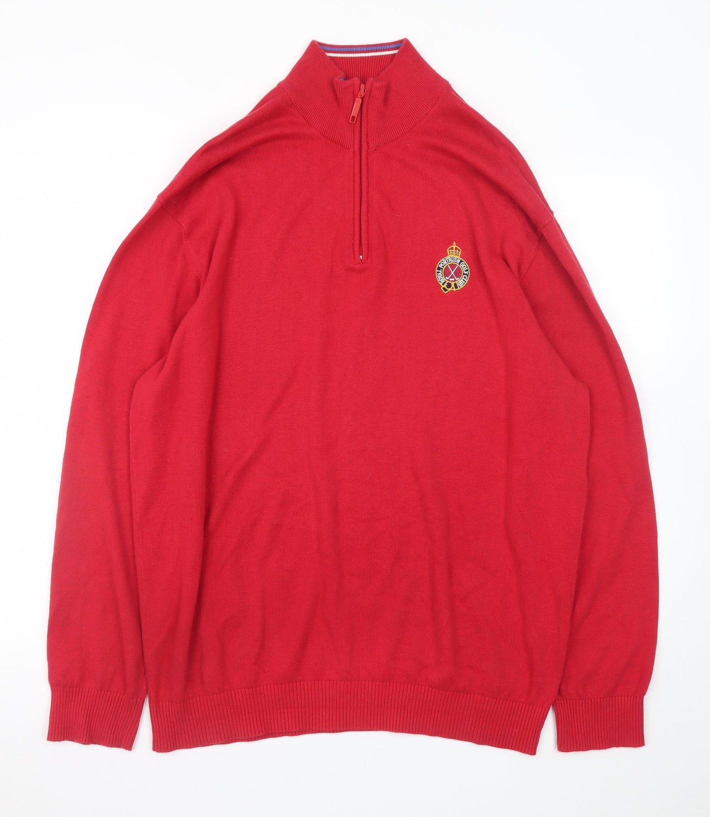 Mens UK Size 2XL Murray Golf Red 1/2 Zip Jumper