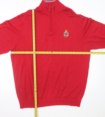 Mens UK Size 2XL Murray Golf Red 1/2 Zip Jumper
