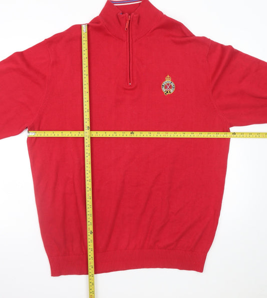 Mens UK Size 2XL Murray Golf Red 1/2 Zip Jumper