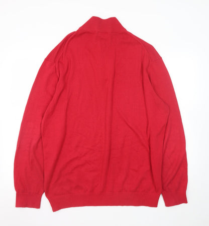 Mens UK Size 2XL Murray Golf Red 1/2 Zip Jumper