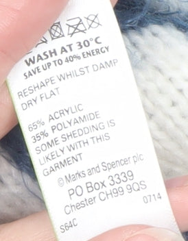 Womens UK Size 16 Marks and Spencer Blue Pullover Jumper