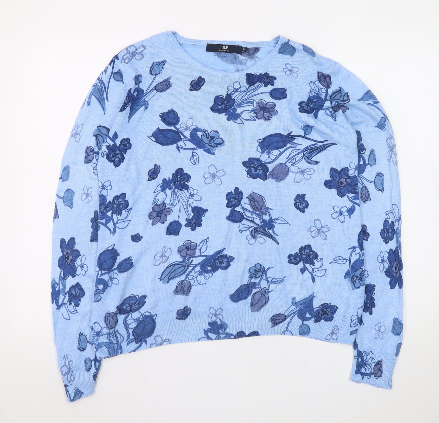 Womens UK Size 14-16 Isle Essentials Blue Pullover Jumper