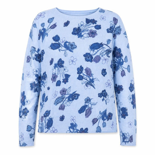 Womens UK Size 14-16 Isle Essentials Blue Pullover Jumper
