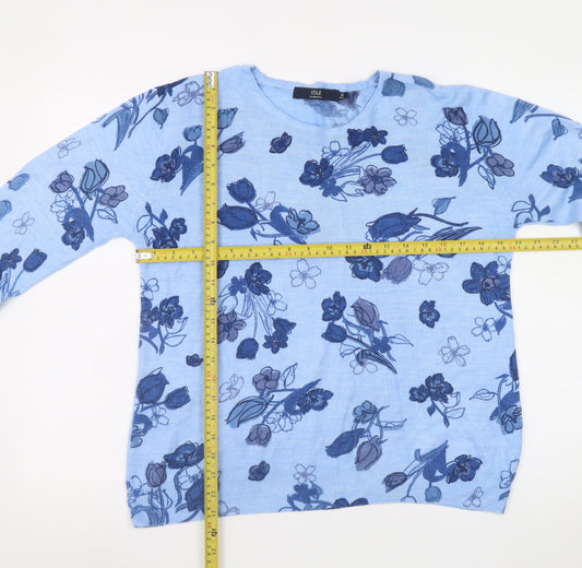 Womens UK Size 14-16 Isle Essentials Blue Pullover Jumper