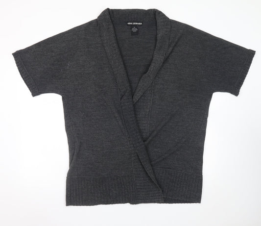 Womens UK Size 2XL Nina Leonard Grey Cardigan Jumper