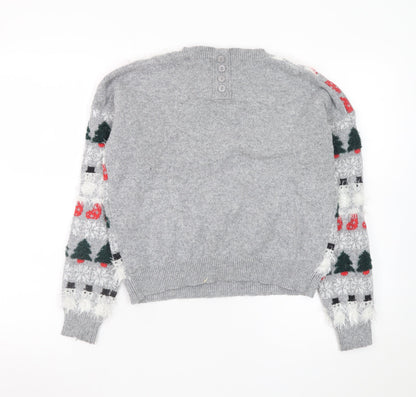 Womens UK Size 10 NEXT Grey Pullover Jumper