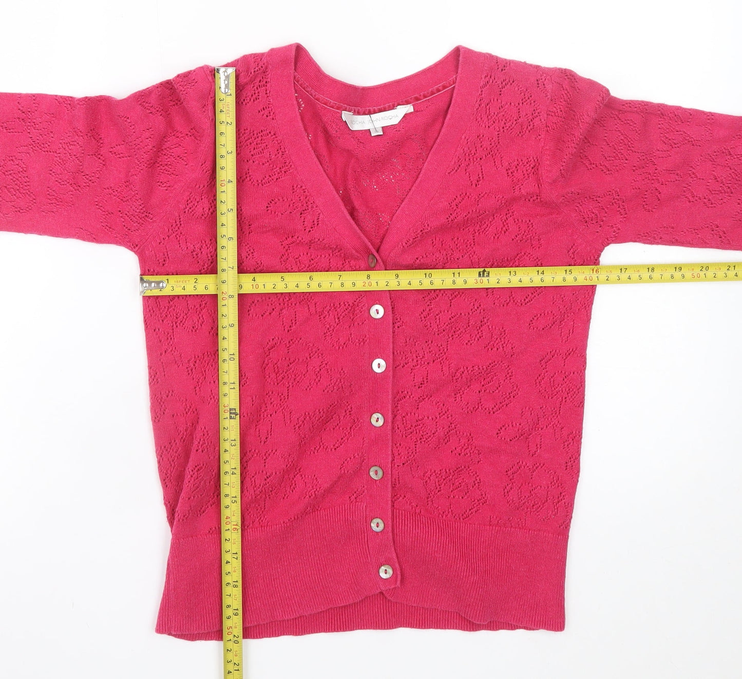 Womens UK Size 10 Rocha John Rocha Pink Cardigan Jumper