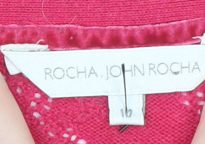 Womens UK Size 10 Rocha John Rocha Pink Cardigan Jumper