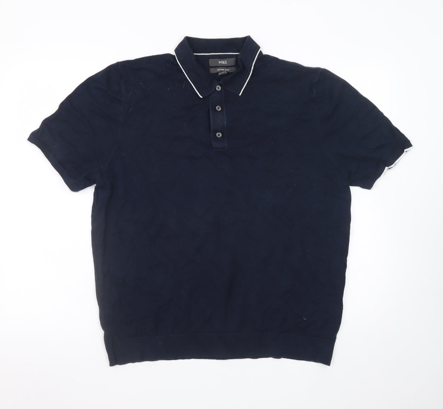 Mens UK Size XL Marks and Spencer Cotton Blend Polo Shirt