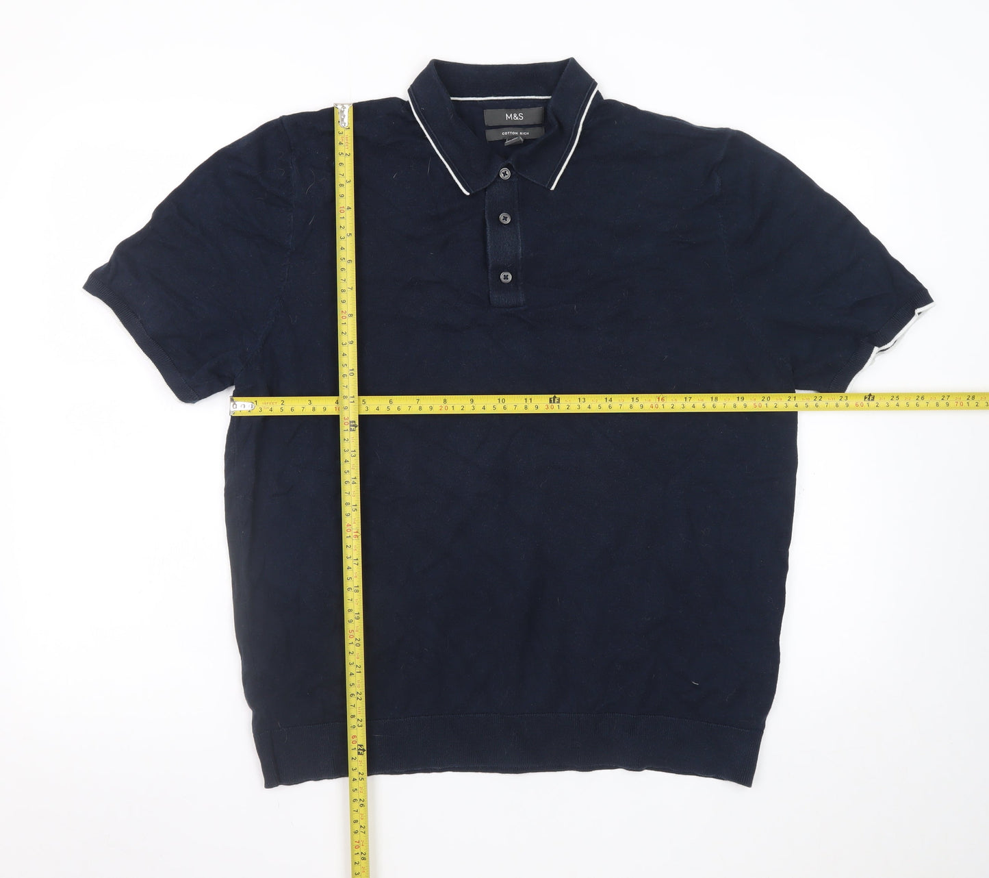 Mens UK Size XL Marks and Spencer Cotton Blend Polo Shirt
