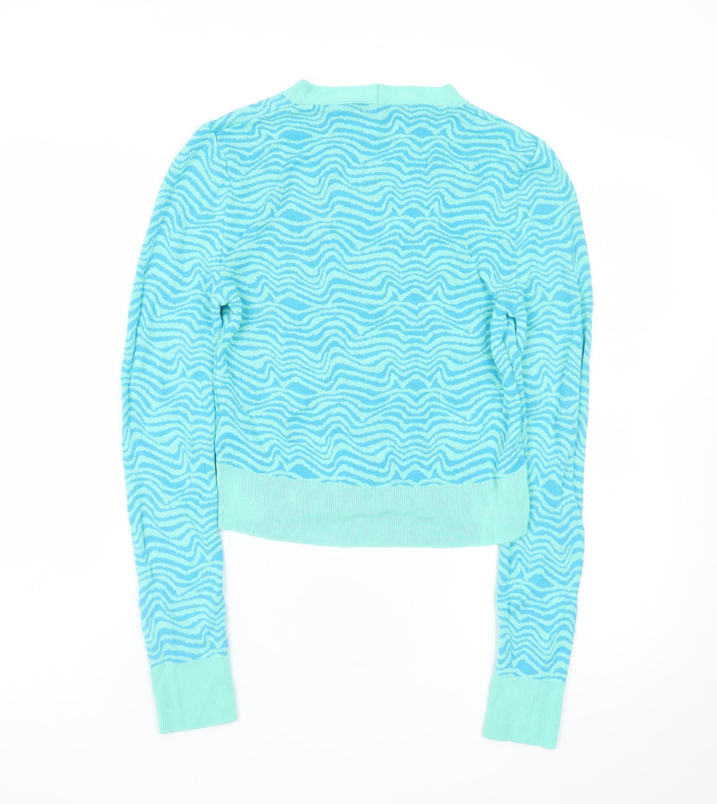 Womens UK Size S Zara Blue Cardigan Jumper