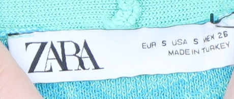 Womens UK Size S Zara Blue Cardigan Jumper