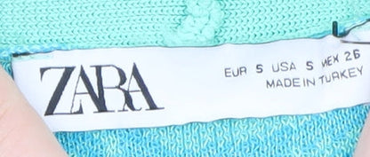 Womens UK Size S Zara Blue Cardigan Jumper