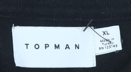 Mens UK Size XL Topman Black  T-Shirt