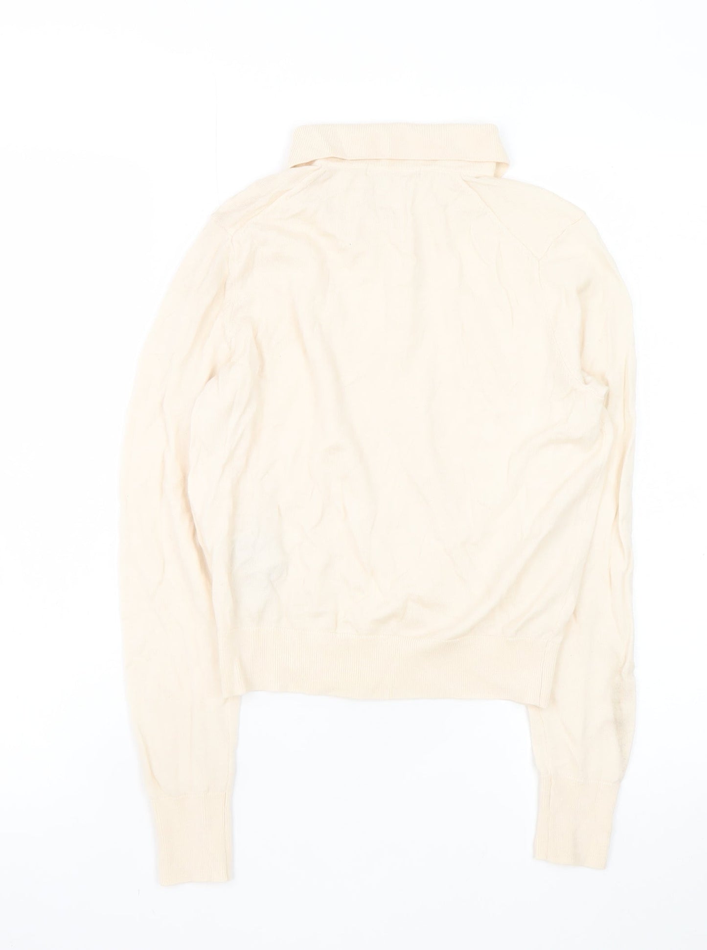 Womens UK Size XS Uniqlo Beige Henley Jumper