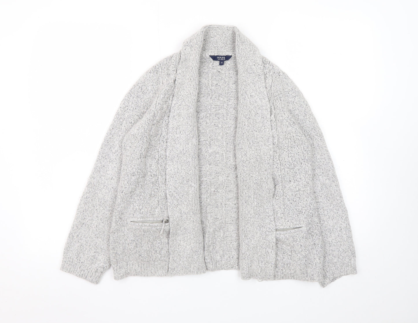 Womens UK Size 12 Maine New England Grey Cardigan Jumper