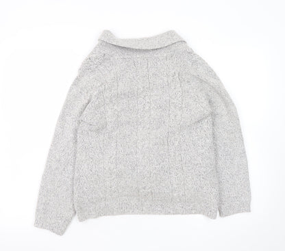 Womens UK Size 12 Maine New England Grey Cardigan Jumper
